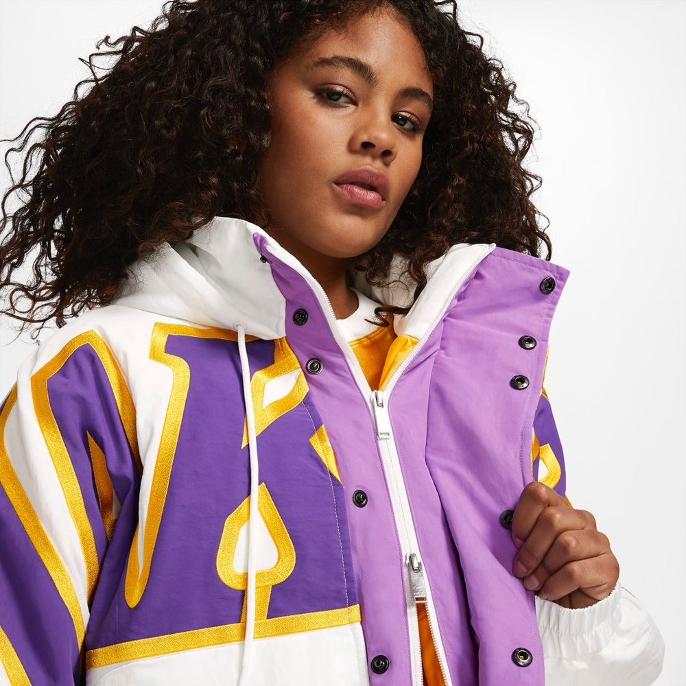 Nike x Ambush NBA Collection Lakers Jacket White Purple Gold Limited Edition - Picture 3 of 9